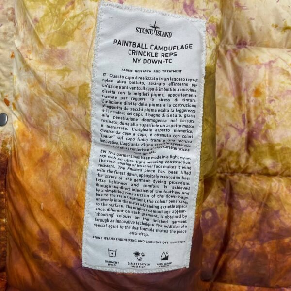 8 STONE ISLAND x SUPREME PAINTBALL CAMOUFLAGE CRINKLE REPS NY DOWN-TC