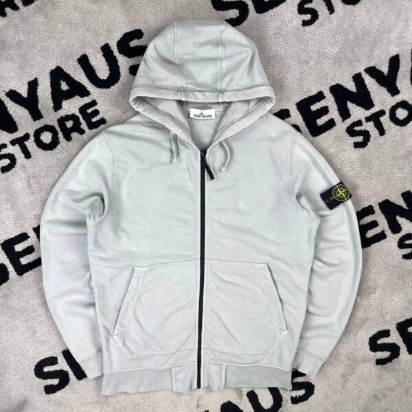 STONE ISLAND GARMENT DYED ZIP HOODIE
