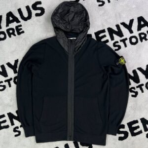 STONE ISLAND ZIP HOODIE WITH MUSSOLA GOMATA