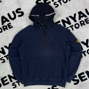 STONE ISLAND GARMENT DYED 1/4 ZIP HOODIE